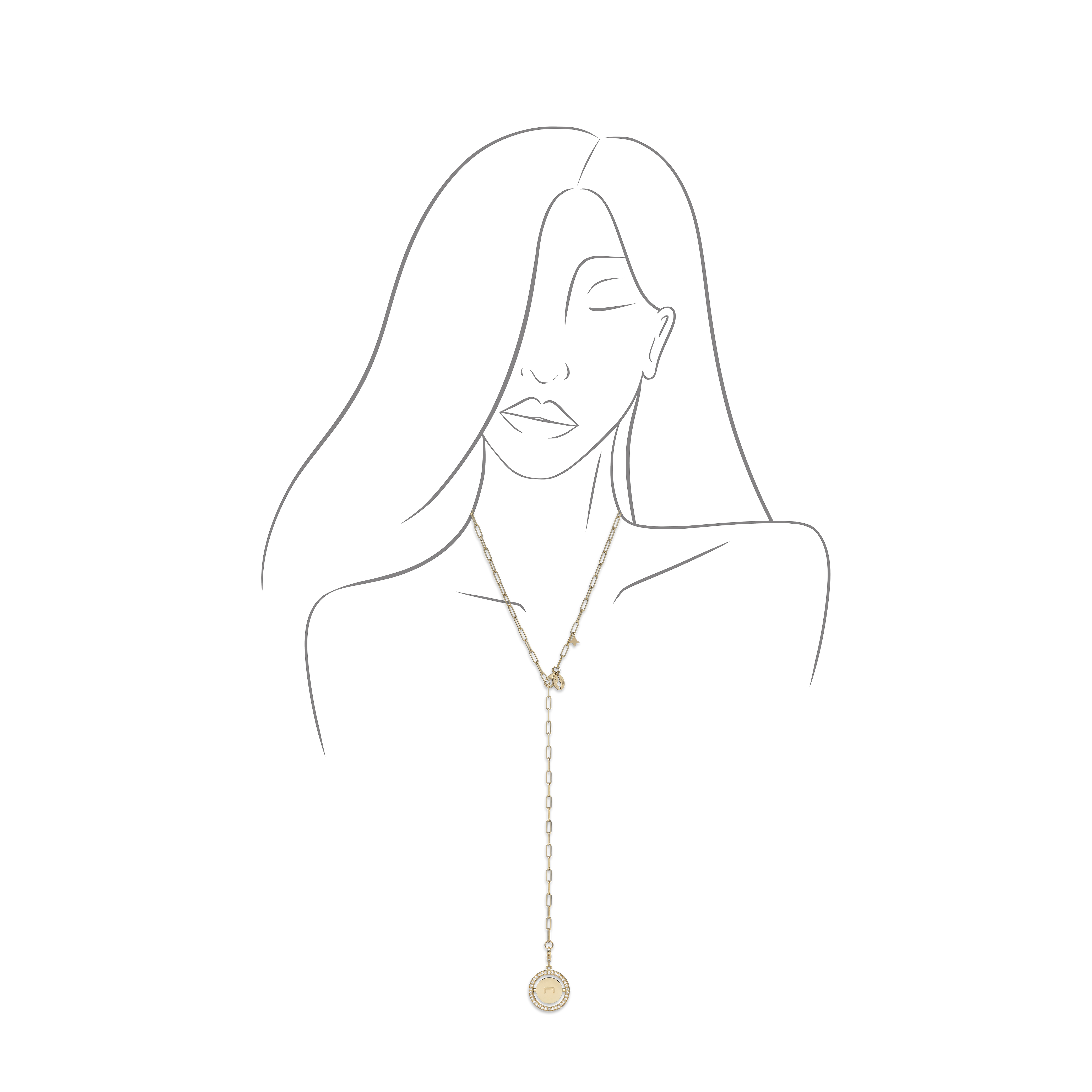 ABJAD_5_yellow sketched paved pendant