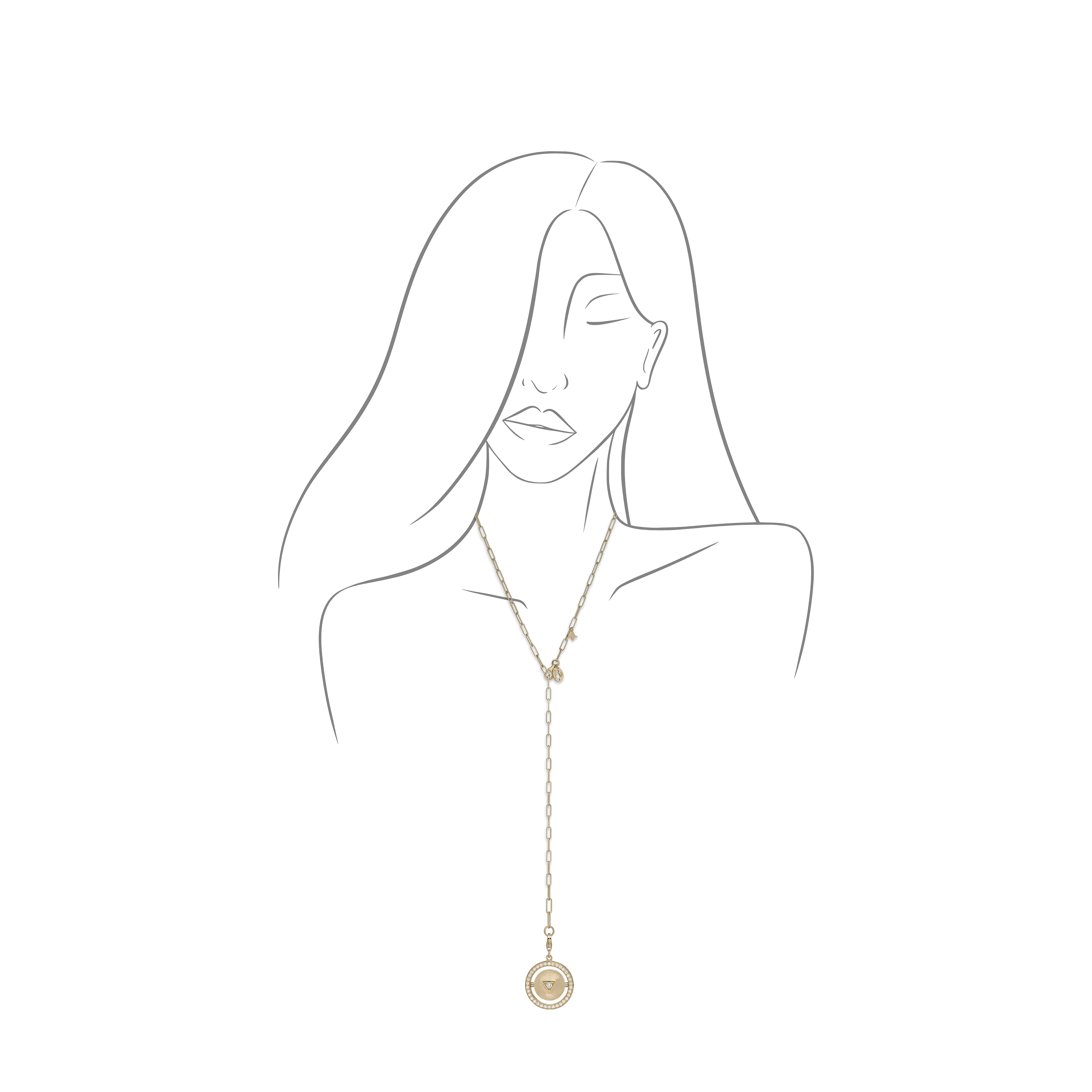 ABJAD_6_yellow sketched paved pendant