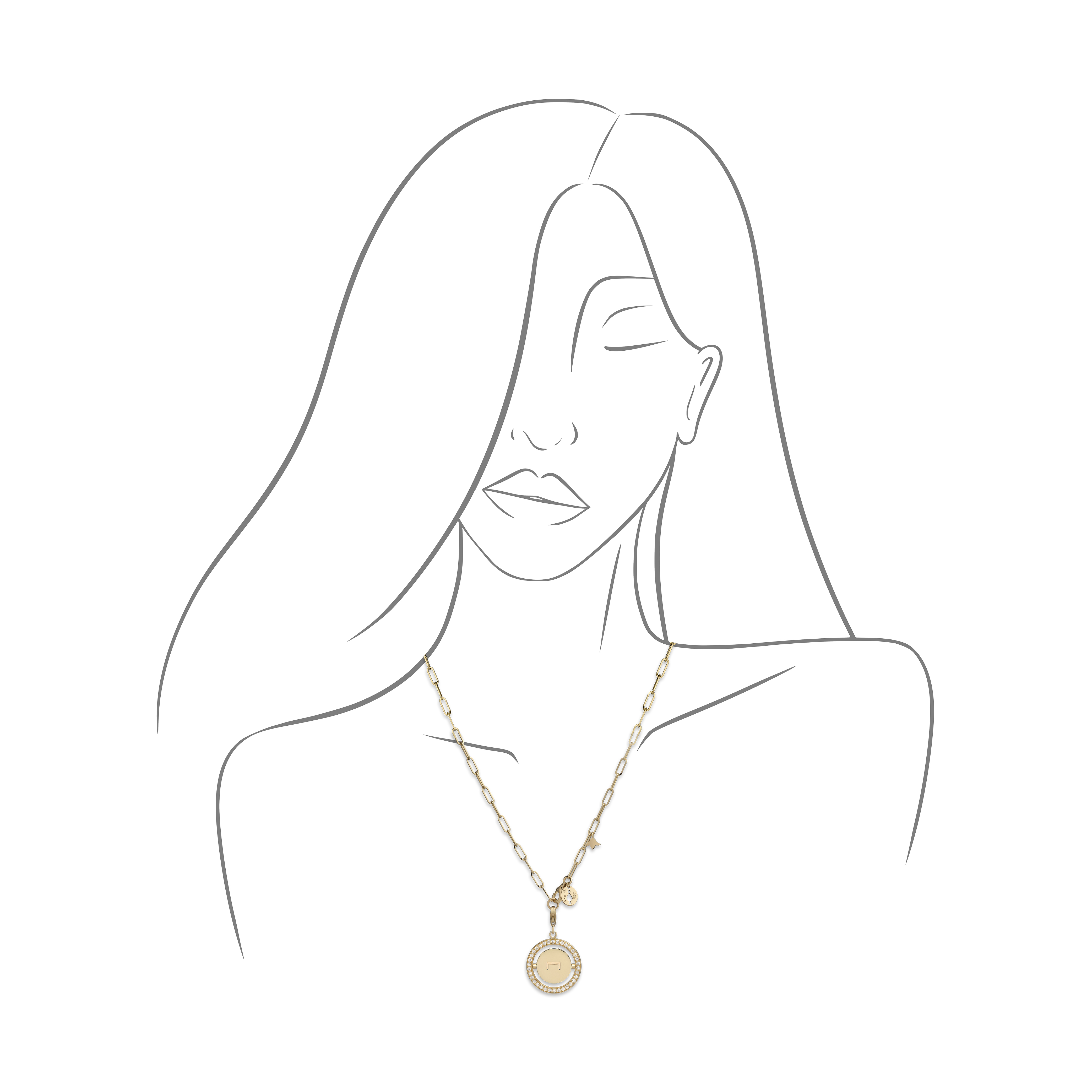 ABJAD_7_yellow sketched paved pendant