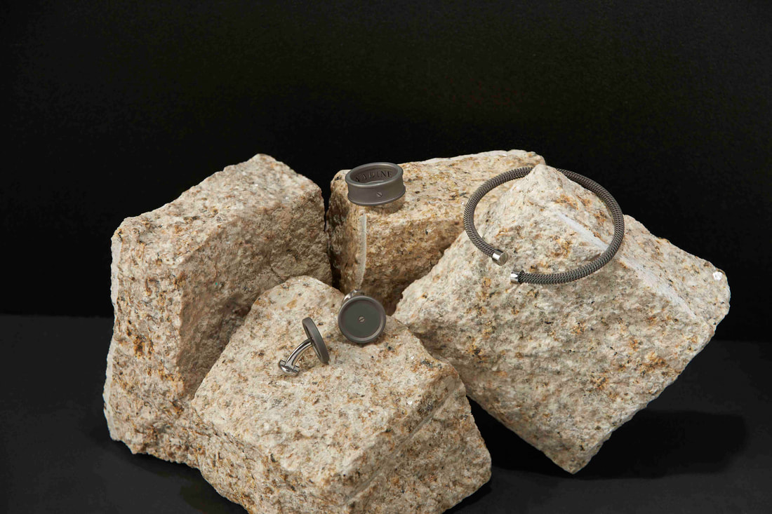 The Men's Collection by Nadine Jewellery features rings, cufflinks, bracelets inspired by simple sophistication.